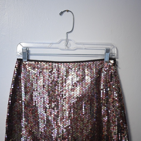 Vintage Express Y2K Sequin Mini Skirt - Copper & Gold Womens Size 1/2 NWOT - Picture 11 of 11